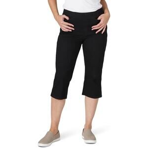 Chic Classic Collection Womens Size 12 Black Easy Fit Elastic Waist Capri Pants